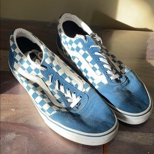 Vans blue checkerboard
